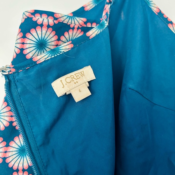 J. Crew Teal and Pink geometric print Sundress, Sz 4 - Picture 4 of 4